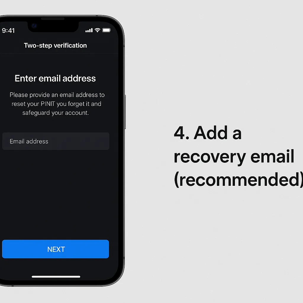 Recovery email Add recovery email