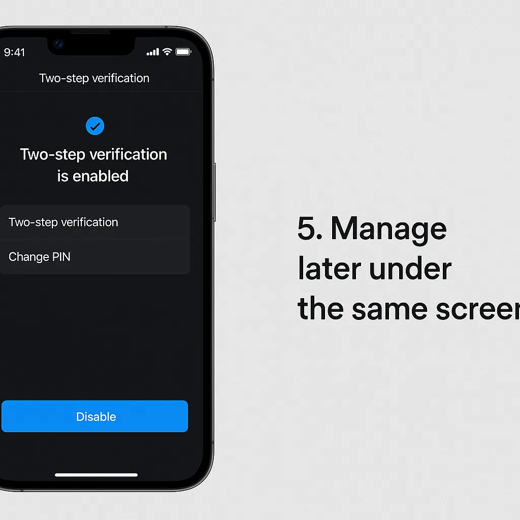 Manage two-step Manage two-step verification