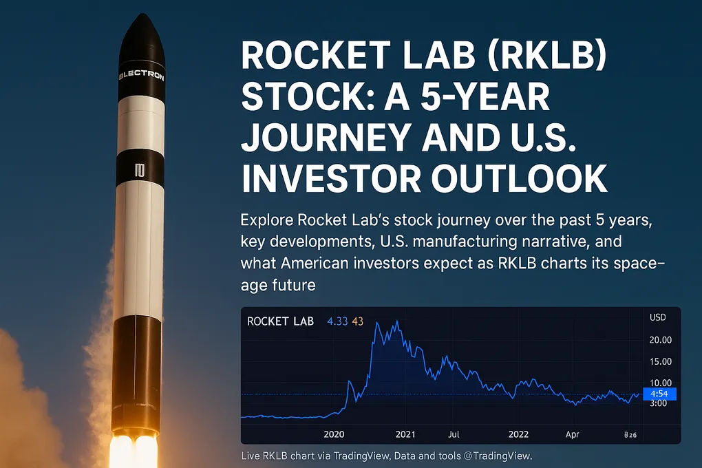 Rocket Lab Rocket Launch with Stock Chart Overlay