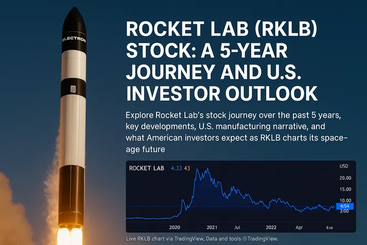 Rocket Lab Rocket Launch with Stock Chart Overlay
