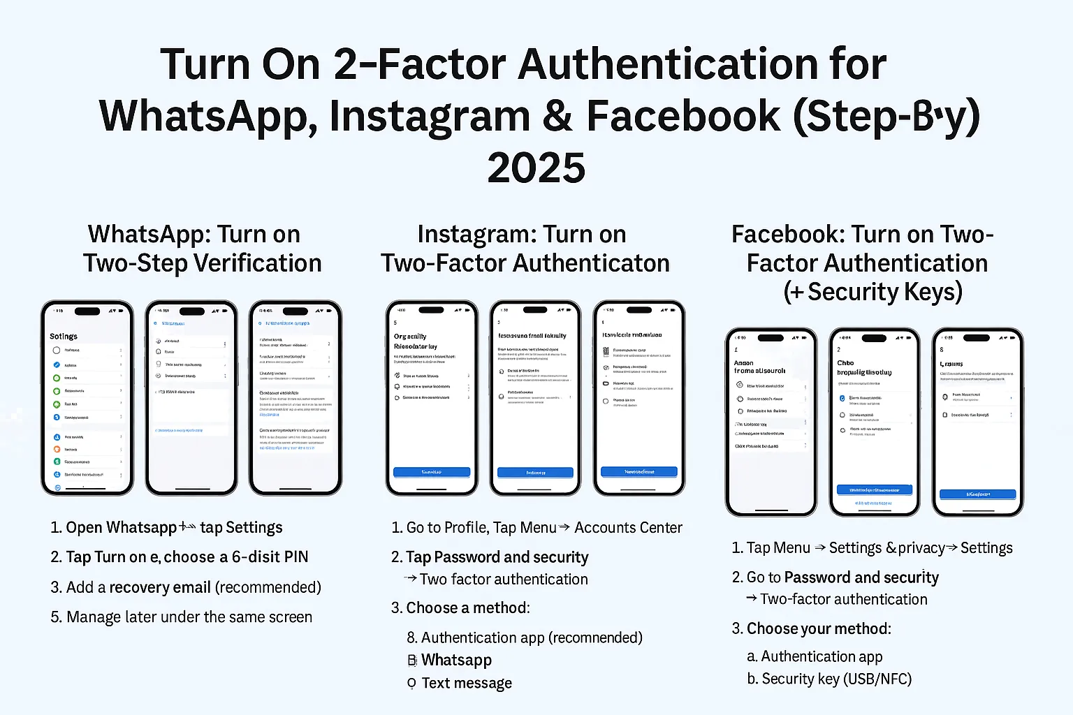Turn On 2-Factor Authentication for WhatsApp, Instagram & Facebook (Step-by-Step, 2025)