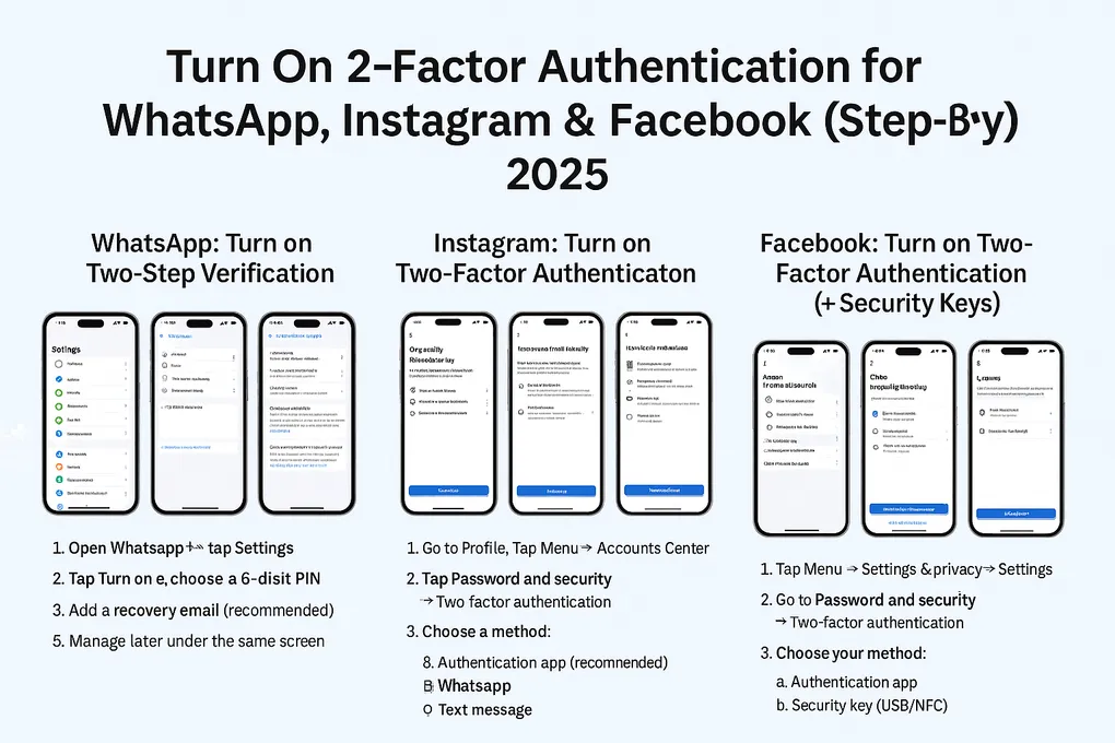 Enable 2FA on WhatsApp, Instagram, and Facebook